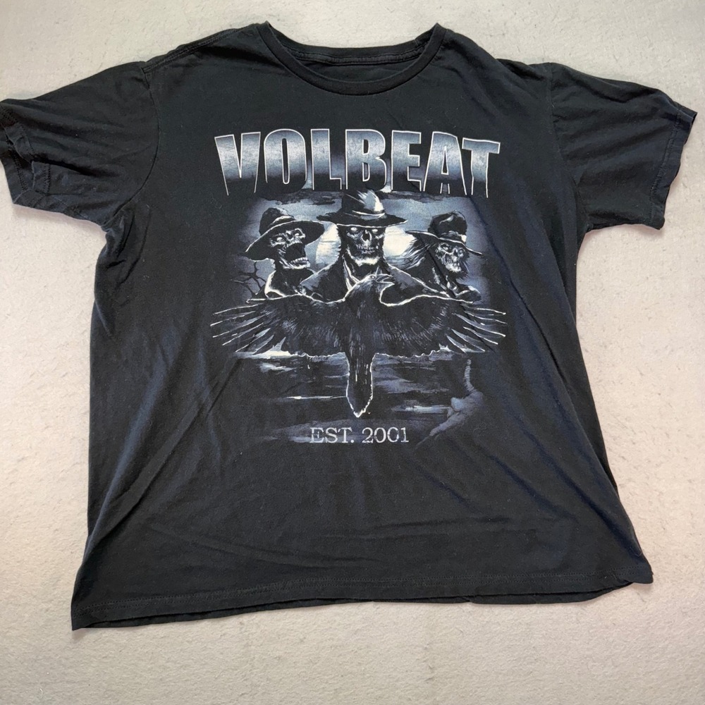 Volbeat T-Shirt Black Graphic Print Band Tee Rock Music EST. 2001 Size XL‎ Retro